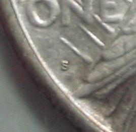 Peace Dollar Mint Mark up close